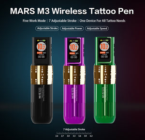 Wireless battery adjustable stroke PMU Permanent Makeup Machine Professional OLED HD Color Screen 8V 6500RPM  tattoo pen machine