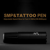 SMP Dot tattoo Super power adjustable speed brushless motor  Wireless battery tattoo pen machine